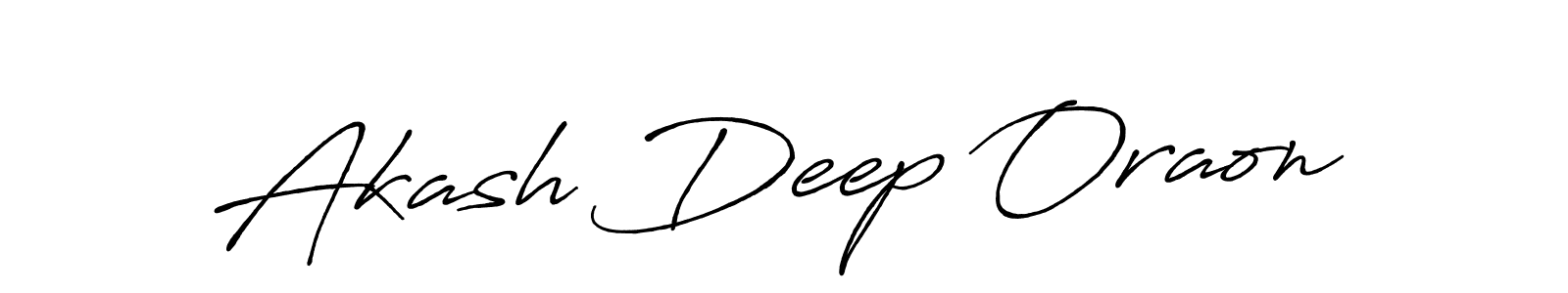 Make a beautiful signature design for name Akash Deep Oraon. With this signature (Antro_Vectra_Bolder) style, you can create a handwritten signature for free. Akash Deep Oraon signature style 7 images and pictures png