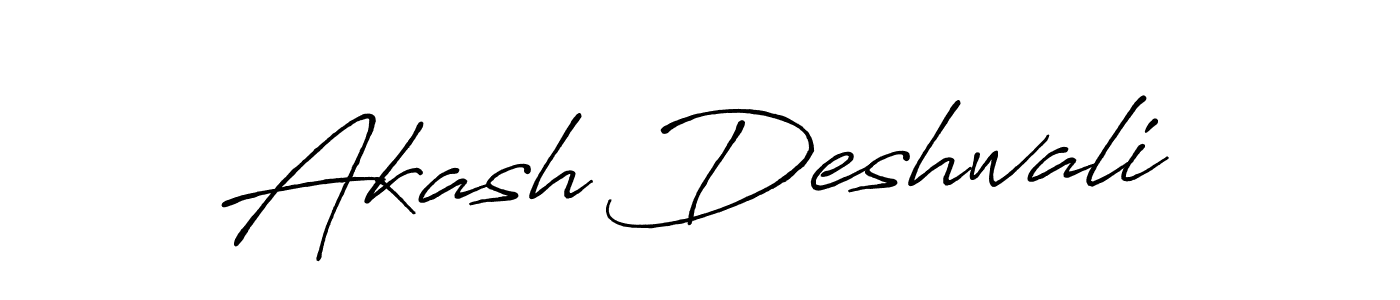 Make a beautiful signature design for name Akash Deshwali. With this signature (Antro_Vectra_Bolder) style, you can create a handwritten signature for free. Akash Deshwali signature style 7 images and pictures png