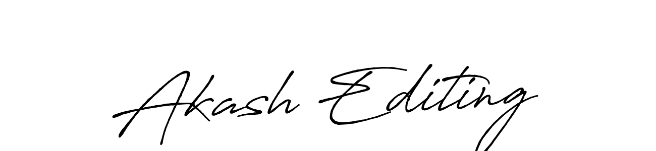 Make a beautiful signature design for name Akash Editing. With this signature (Antro_Vectra_Bolder) style, you can create a handwritten signature for free. Akash Editing signature style 7 images and pictures png