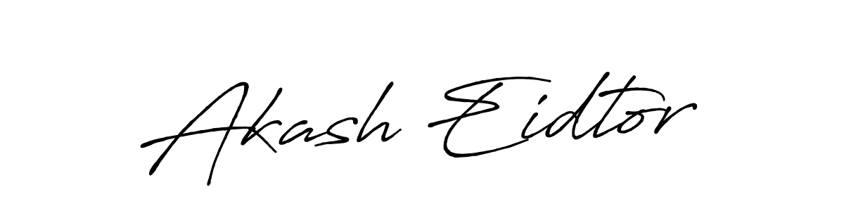 Make a beautiful signature design for name Akash Eidtor. With this signature (Antro_Vectra_Bolder) style, you can create a handwritten signature for free. Akash Eidtor signature style 7 images and pictures png