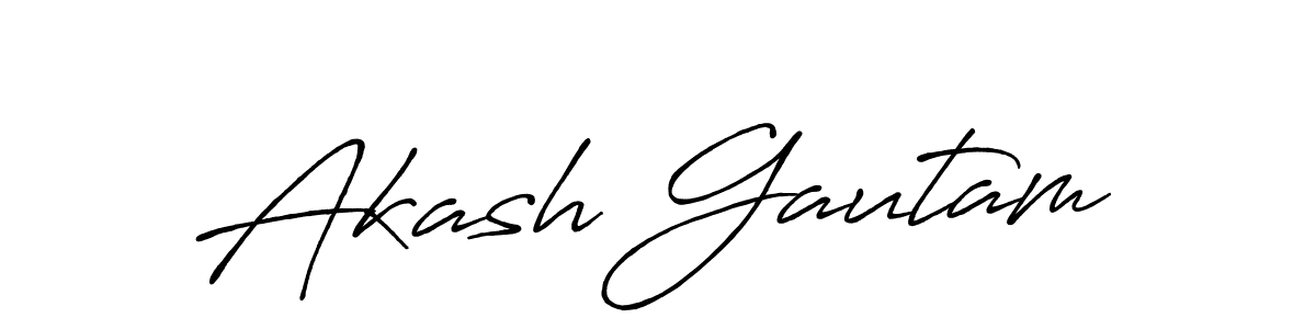 Design your own signature with our free online signature maker. With this signature software, you can create a handwritten (Antro_Vectra_Bolder) signature for name Akash Gautam. Akash Gautam signature style 7 images and pictures png