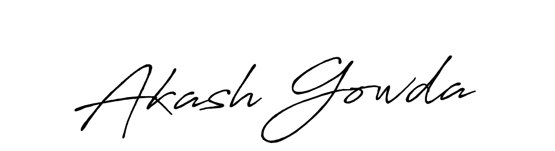 Akash Gowda stylish signature style. Best Handwritten Sign (Antro_Vectra_Bolder) for my name. Handwritten Signature Collection Ideas for my name Akash Gowda. Akash Gowda signature style 7 images and pictures png