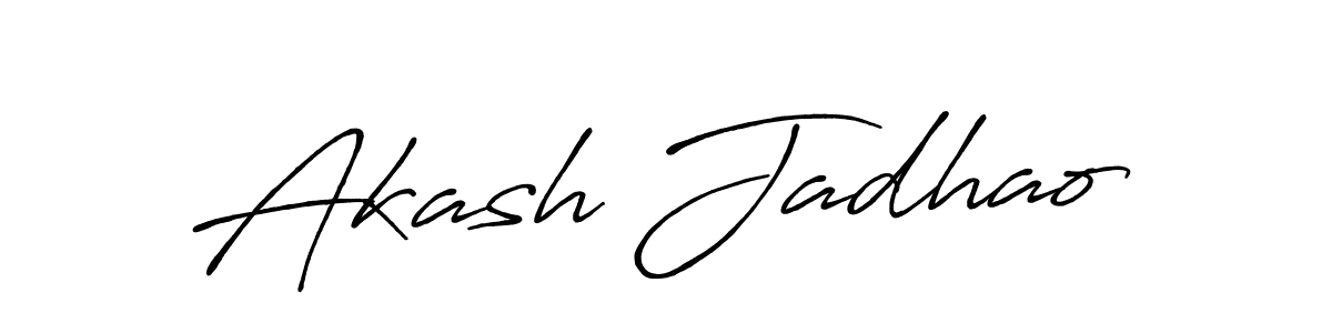 How to make Akash Jadhao name signature. Use Antro_Vectra_Bolder style for creating short signs online. This is the latest handwritten sign. Akash Jadhao signature style 7 images and pictures png