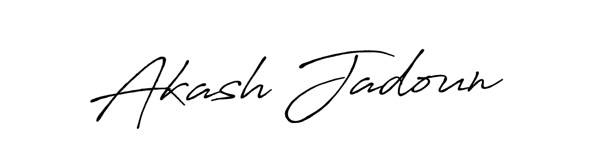 Akash Jadoun stylish signature style. Best Handwritten Sign (Antro_Vectra_Bolder) for my name. Handwritten Signature Collection Ideas for my name Akash Jadoun. Akash Jadoun signature style 7 images and pictures png
