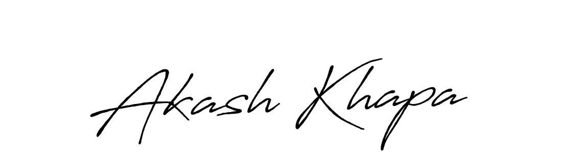 Design your own signature with our free online signature maker. With this signature software, you can create a handwritten (Antro_Vectra_Bolder) signature for name Akash Khapa. Akash Khapa signature style 7 images and pictures png