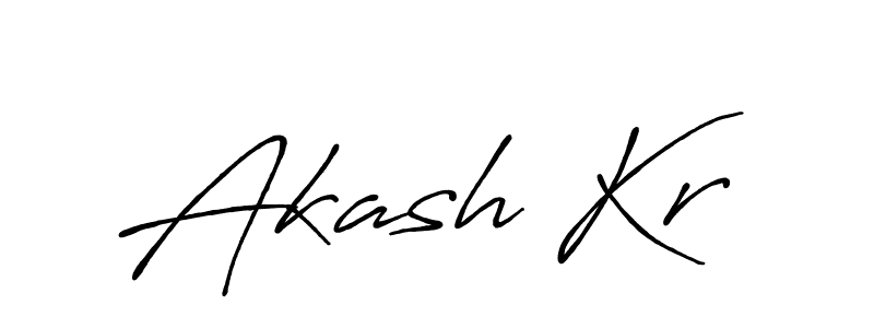 How to make Akash Kr name signature. Use Antro_Vectra_Bolder style for creating short signs online. This is the latest handwritten sign. Akash Kr signature style 7 images and pictures png