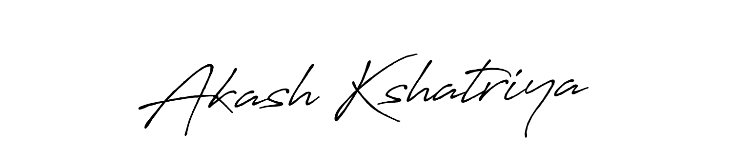 Make a beautiful signature design for name Akash Kshatriya. With this signature (Antro_Vectra_Bolder) style, you can create a handwritten signature for free. Akash Kshatriya signature style 7 images and pictures png