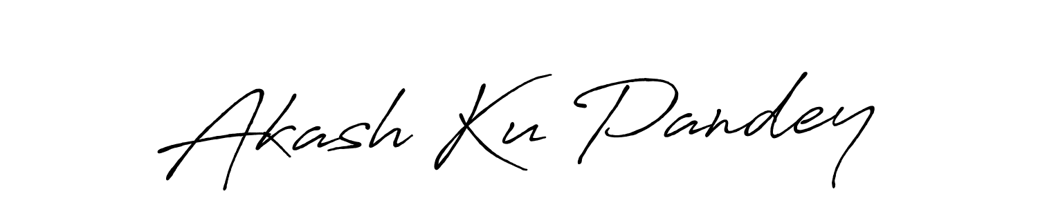 Create a beautiful signature design for name Akash Ku Pandey. With this signature (Antro_Vectra_Bolder) fonts, you can make a handwritten signature for free. Akash Ku Pandey signature style 7 images and pictures png