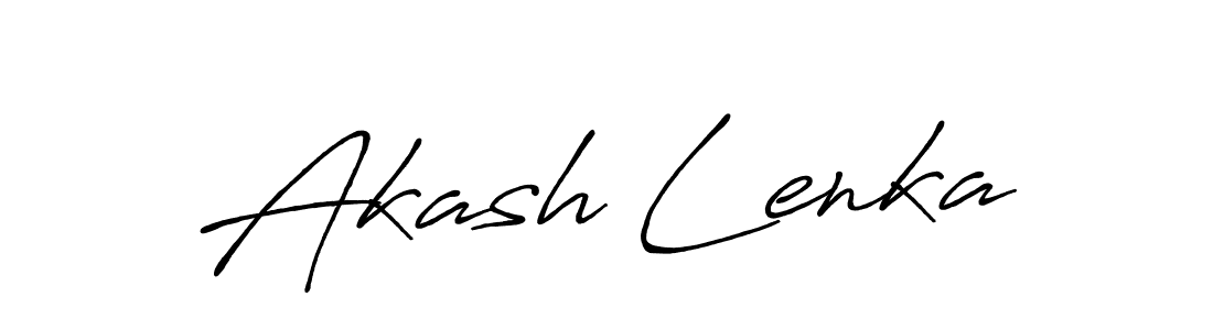 How to make Akash Lenka name signature. Use Antro_Vectra_Bolder style for creating short signs online. This is the latest handwritten sign. Akash Lenka signature style 7 images and pictures png