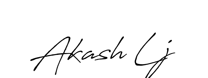 Make a beautiful signature design for name Akash Lj. With this signature (Antro_Vectra_Bolder) style, you can create a handwritten signature for free. Akash Lj signature style 7 images and pictures png