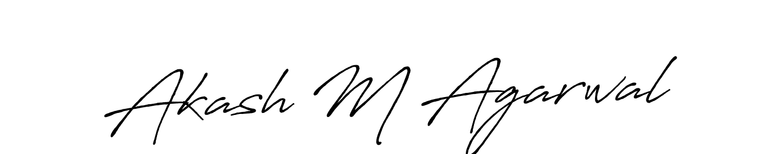 How to make Akash M Agarwal signature? Antro_Vectra_Bolder is a professional autograph style. Create handwritten signature for Akash M Agarwal name. Akash M Agarwal signature style 7 images and pictures png