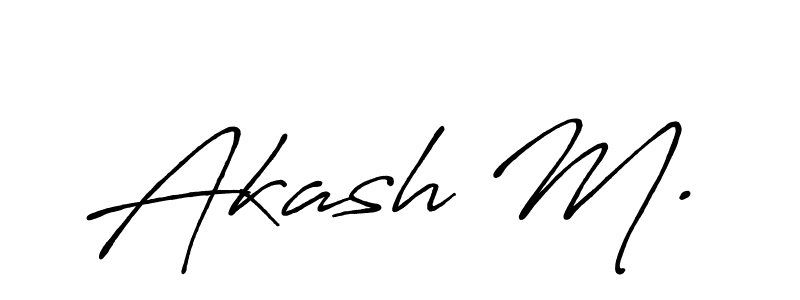Use a signature maker to create a handwritten signature online. With this signature software, you can design (Antro_Vectra_Bolder) your own signature for name Akash M.. Akash M. signature style 7 images and pictures png