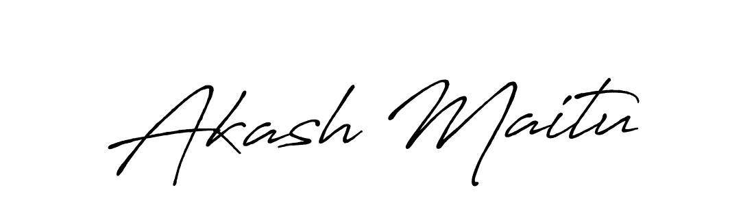 Akash Maitu stylish signature style. Best Handwritten Sign (Antro_Vectra_Bolder) for my name. Handwritten Signature Collection Ideas for my name Akash Maitu. Akash Maitu signature style 7 images and pictures png