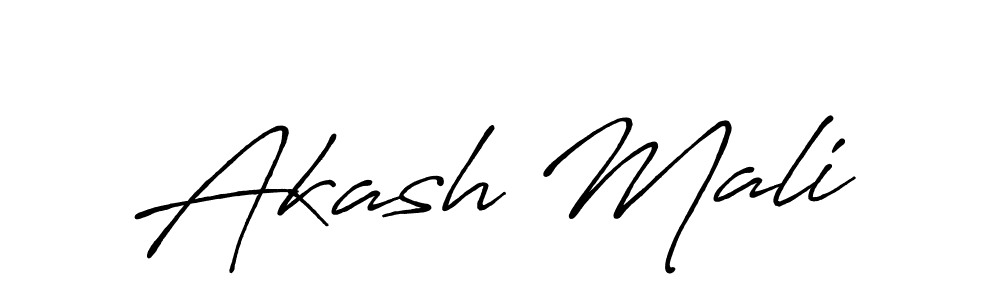 How to make Akash Mali name signature. Use Antro_Vectra_Bolder style for creating short signs online. This is the latest handwritten sign. Akash Mali signature style 7 images and pictures png