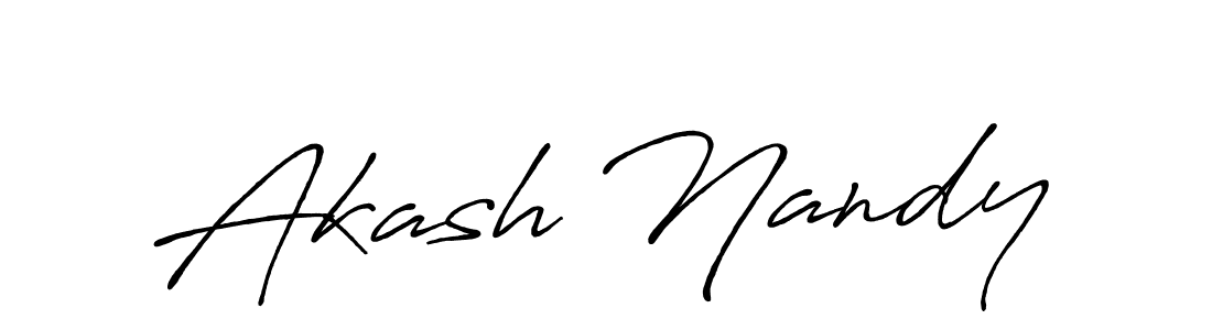 Akash Nandy stylish signature style. Best Handwritten Sign (Antro_Vectra_Bolder) for my name. Handwritten Signature Collection Ideas for my name Akash Nandy. Akash Nandy signature style 7 images and pictures png