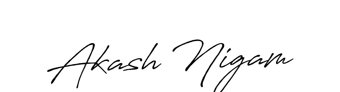The best way (Antro_Vectra_Bolder) to make a short signature is to pick only two or three words in your name. The name Akash Nigam include a total of six letters. For converting this name. Akash Nigam signature style 7 images and pictures png