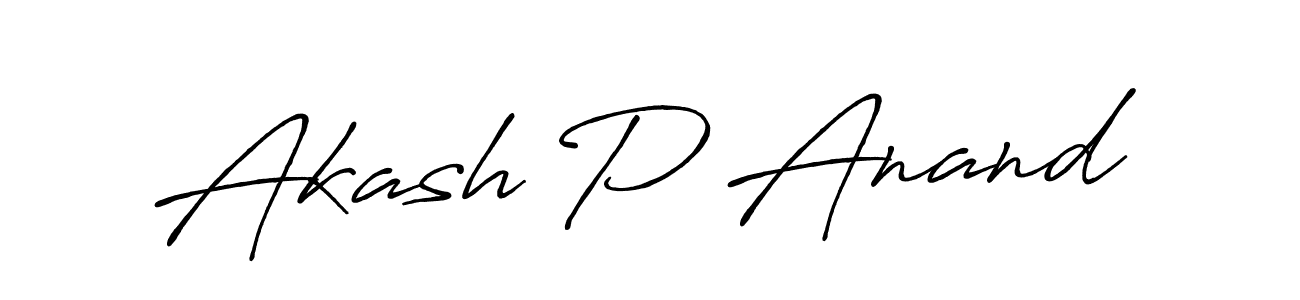 Create a beautiful signature design for name Akash P Anand. With this signature (Antro_Vectra_Bolder) fonts, you can make a handwritten signature for free. Akash P Anand signature style 7 images and pictures png