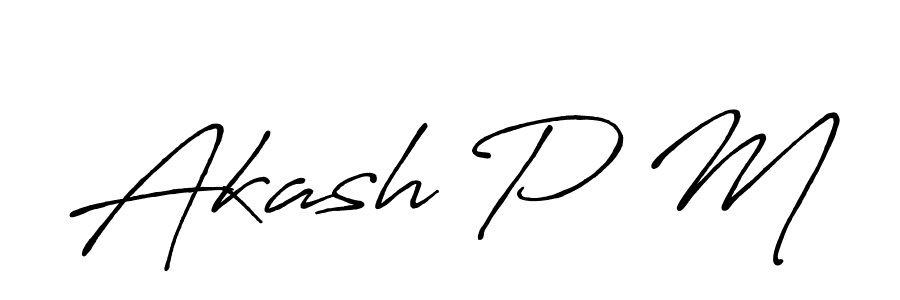 Similarly Antro_Vectra_Bolder is the best handwritten signature design. Signature creator online .You can use it as an online autograph creator for name Akash P M. Akash P M signature style 7 images and pictures png