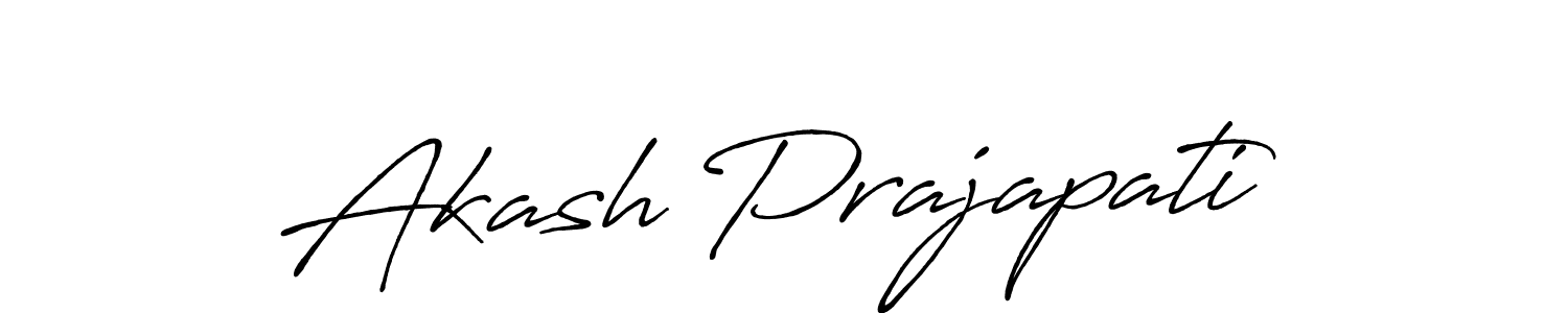 Make a beautiful signature design for name Akash Prajapati. With this signature (Antro_Vectra_Bolder) style, you can create a handwritten signature for free. Akash Prajapati signature style 7 images and pictures png