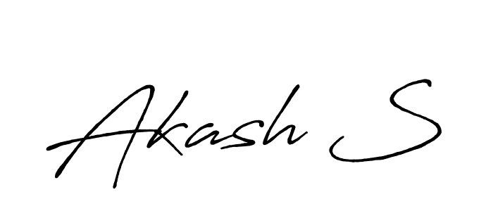 Create a beautiful signature design for name Akash S. With this signature (Antro_Vectra_Bolder) fonts, you can make a handwritten signature for free. Akash S signature style 7 images and pictures png