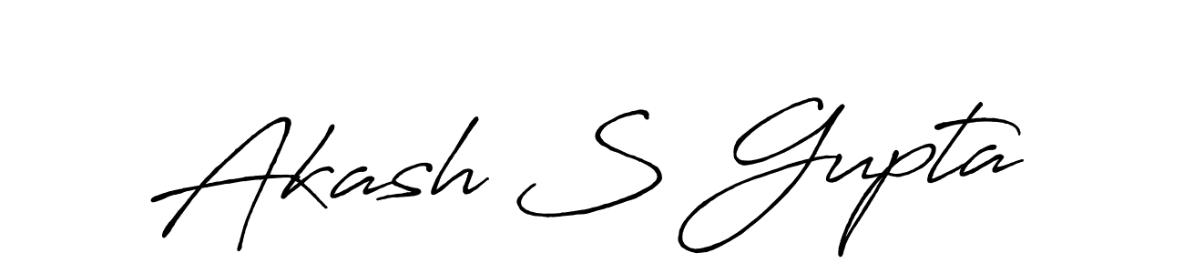 How to make Akash S Gupta name signature. Use Antro_Vectra_Bolder style for creating short signs online. This is the latest handwritten sign. Akash S Gupta signature style 7 images and pictures png