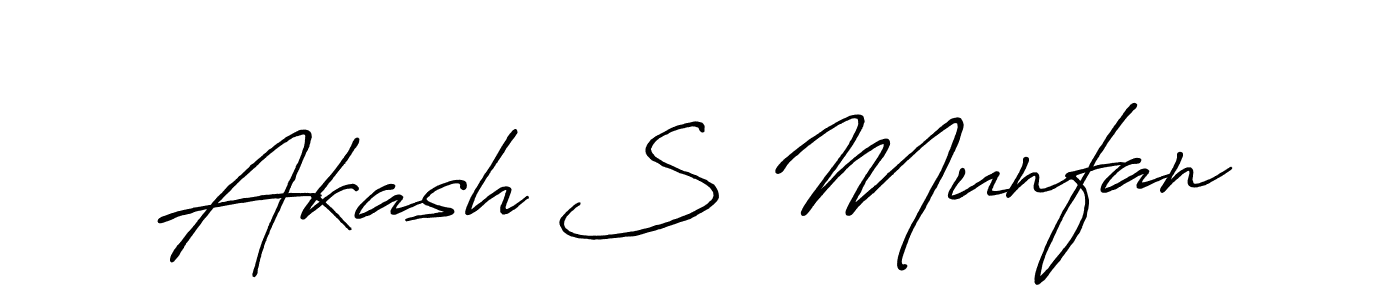 Use a signature maker to create a handwritten signature online. With this signature software, you can design (Antro_Vectra_Bolder) your own signature for name Akash S Munfan. Akash S Munfan signature style 7 images and pictures png