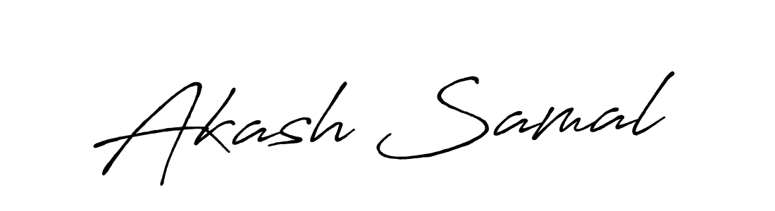 How to make Akash Samal name signature. Use Antro_Vectra_Bolder style for creating short signs online. This is the latest handwritten sign. Akash Samal signature style 7 images and pictures png