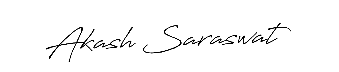 Create a beautiful signature design for name Akash Saraswat. With this signature (Antro_Vectra_Bolder) fonts, you can make a handwritten signature for free. Akash Saraswat signature style 7 images and pictures png