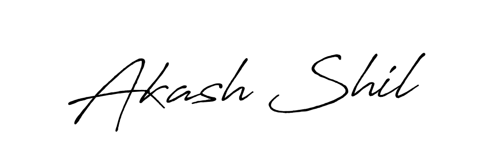 Make a beautiful signature design for name Akash Shil. With this signature (Antro_Vectra_Bolder) style, you can create a handwritten signature for free. Akash Shil signature style 7 images and pictures png