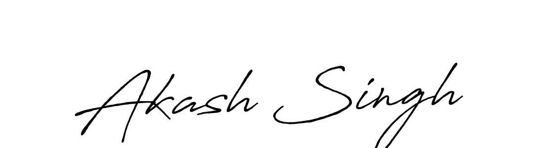 Make a beautiful signature design for name Akash Singh. With this signature (Antro_Vectra_Bolder) style, you can create a handwritten signature for free. Akash Singh signature style 7 images and pictures png