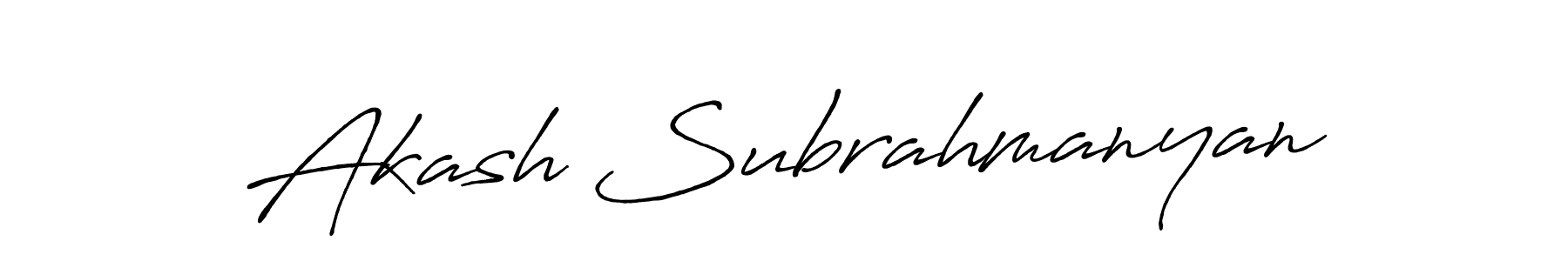 Also You can easily find your signature by using the search form. We will create Akash Subrahmanyan name handwritten signature images for you free of cost using Antro_Vectra_Bolder sign style. Akash Subrahmanyan signature style 7 images and pictures png
