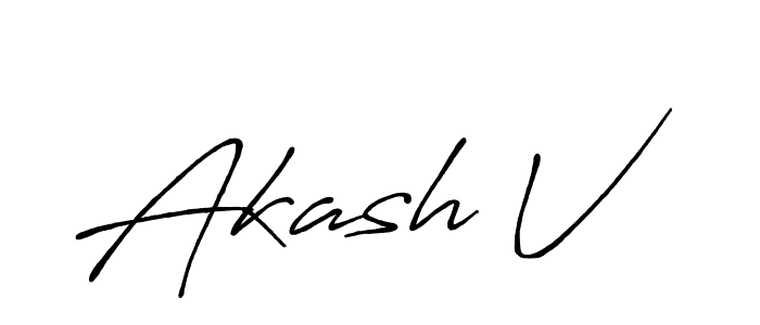 Best and Professional Signature Style for Akash V. Antro_Vectra_Bolder Best Signature Style Collection. Akash V signature style 7 images and pictures png