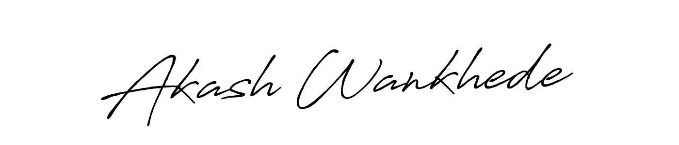 Also we have Akash Wankhede name is the best signature style. Create professional handwritten signature collection using Antro_Vectra_Bolder autograph style. Akash Wankhede signature style 7 images and pictures png