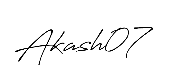 Create a beautiful signature design for name Akash07. With this signature (Antro_Vectra_Bolder) fonts, you can make a handwritten signature for free. Akash07 signature style 7 images and pictures png