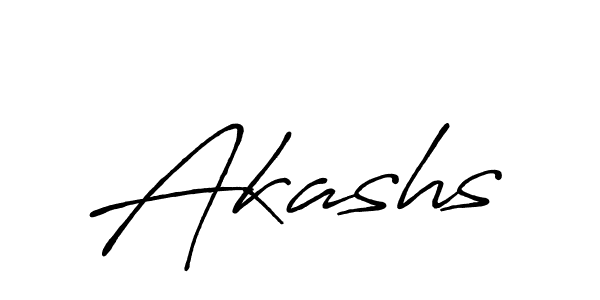 Use a signature maker to create a handwritten signature online. With this signature software, you can design (Antro_Vectra_Bolder) your own signature for name Akashs. Akashs signature style 7 images and pictures png