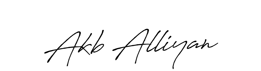 Use a signature maker to create a handwritten signature online. With this signature software, you can design (Antro_Vectra_Bolder) your own signature for name Akb Alliyan. Akb Alliyan signature style 7 images and pictures png