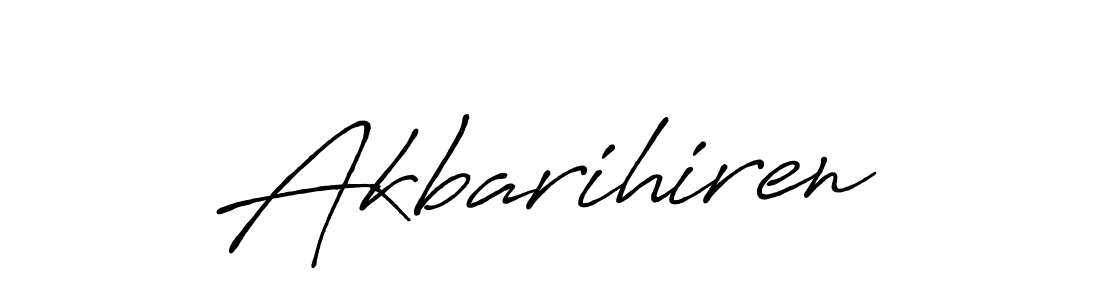 Create a beautiful signature design for name Akbarihiren. With this signature (Antro_Vectra_Bolder) fonts, you can make a handwritten signature for free. Akbarihiren signature style 7 images and pictures png