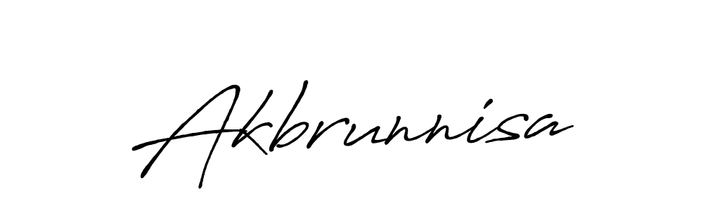 How to make Akbrunnisa name signature. Use Antro_Vectra_Bolder style for creating short signs online. This is the latest handwritten sign. Akbrunnisa signature style 7 images and pictures png