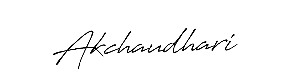 Use a signature maker to create a handwritten signature online. With this signature software, you can design (Antro_Vectra_Bolder) your own signature for name Akchaudhari. Akchaudhari signature style 7 images and pictures png