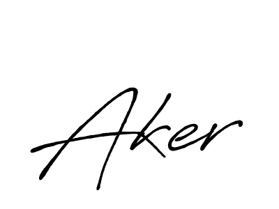 Make a beautiful signature design for name Aker. With this signature (Antro_Vectra_Bolder) style, you can create a handwritten signature for free. Aker signature style 7 images and pictures png