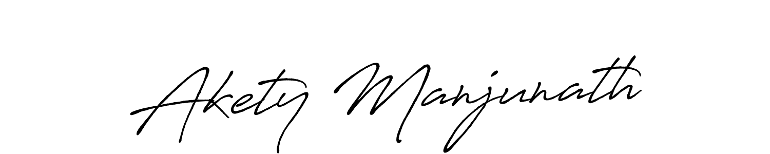 Also we have Akety Manjunath name is the best signature style. Create professional handwritten signature collection using Antro_Vectra_Bolder autograph style. Akety Manjunath signature style 7 images and pictures png