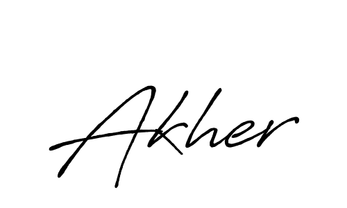 Similarly Antro_Vectra_Bolder is the best handwritten signature design. Signature creator online .You can use it as an online autograph creator for name Akher. Akher signature style 7 images and pictures png