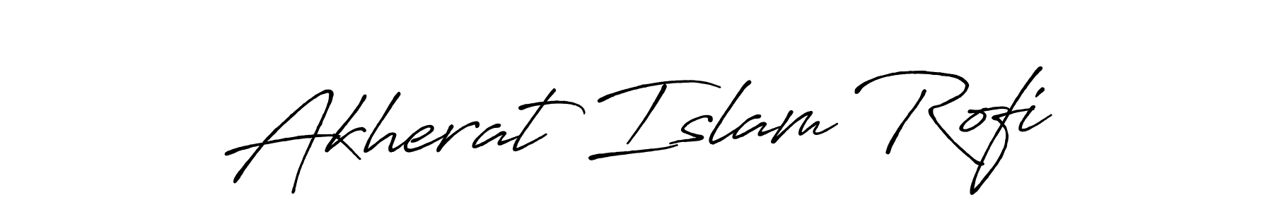 How to make Akherat Islam Rofi name signature. Use Antro_Vectra_Bolder style for creating short signs online. This is the latest handwritten sign. Akherat Islam Rofi signature style 7 images and pictures png