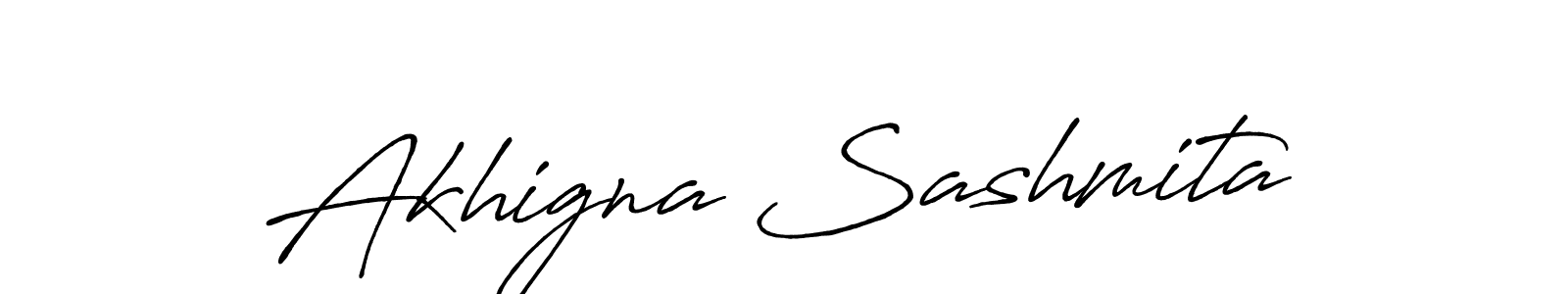 Create a beautiful signature design for name Akhigna Sashmita. With this signature (Antro_Vectra_Bolder) fonts, you can make a handwritten signature for free. Akhigna Sashmita signature style 7 images and pictures png