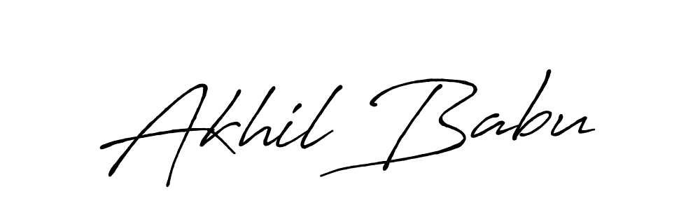 Use a signature maker to create a handwritten signature online. With this signature software, you can design (Antro_Vectra_Bolder) your own signature for name Akhil Babu. Akhil Babu signature style 7 images and pictures png