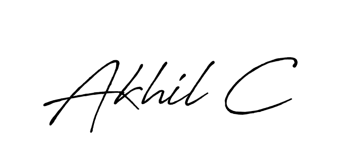 Make a beautiful signature design for name Akhil C. With this signature (Antro_Vectra_Bolder) style, you can create a handwritten signature for free. Akhil C signature style 7 images and pictures png