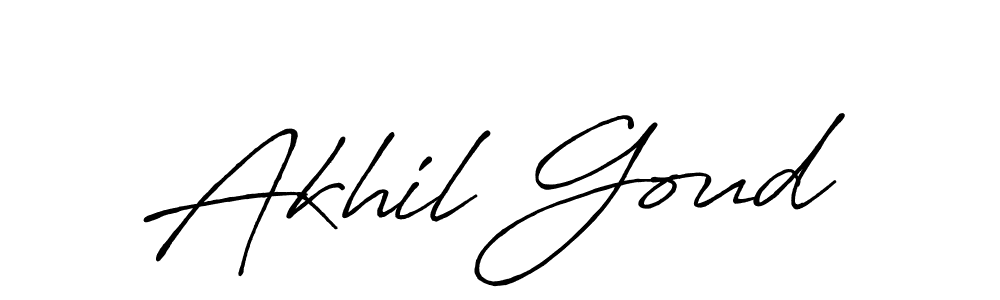 Make a beautiful signature design for name Akhil Goud. With this signature (Antro_Vectra_Bolder) style, you can create a handwritten signature for free. Akhil Goud signature style 7 images and pictures png