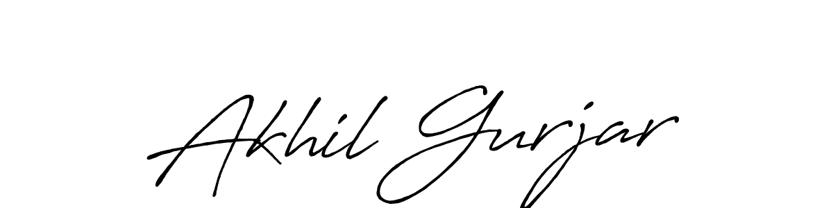 Use a signature maker to create a handwritten signature online. With this signature software, you can design (Antro_Vectra_Bolder) your own signature for name Akhil Gurjar. Akhil Gurjar signature style 7 images and pictures png