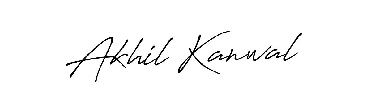 Create a beautiful signature design for name Akhil Kanwal. With this signature (Antro_Vectra_Bolder) fonts, you can make a handwritten signature for free. Akhil Kanwal signature style 7 images and pictures png