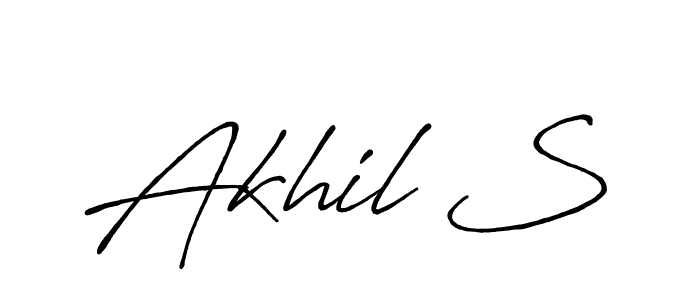 Use a signature maker to create a handwritten signature online. With this signature software, you can design (Antro_Vectra_Bolder) your own signature for name Akhil S. Akhil S signature style 7 images and pictures png